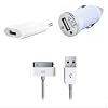 Iprotect ORIGINAL all in one 3 in 1 Zubeh�r SET Mini Power Ladeger�t Ladekabel USB Netzteil + USB Datenkabel + KFZ Adapter f�r: iPhone 4S / 4GS / 4/ 4G / 3G / 3GS , iPod nano / touch/ classic