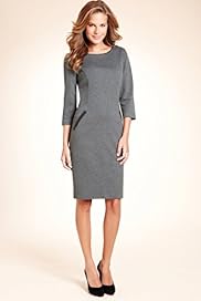 Scoop Neck Angled Seam Tipped Dress