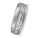 7.0 Millimeters 14Kt White Gold Wedding Ring with Bright Cuts. Comfort Fit Style SV675W6, by Wedding Rings by Oromi