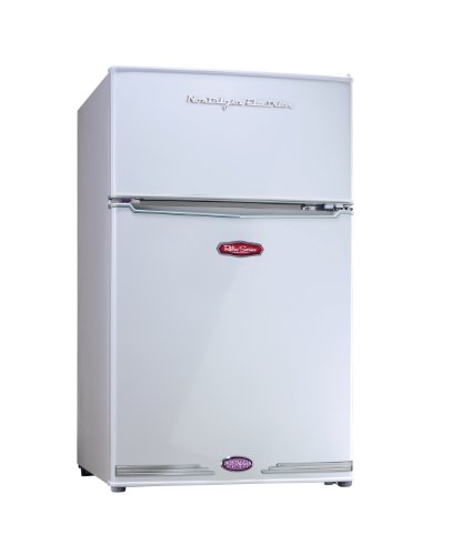 Nostalgia Electrics RRF-325WHT Retro Series 3.1 CF Compact Refrigerator Freezer, White