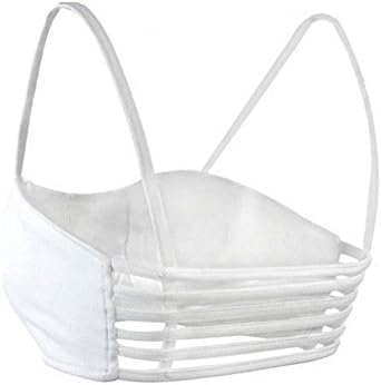 Sunnywell Women's Sexy Celebrity Bralette Cage Caged Back Cut Out Padded Bra Bralet Crop Top One Size White