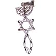 Messianic Seal - Style XII - Sterling Silver Pendant (4 cm or 1.57" w/o loop ) - Comes with Silver box chain