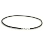Dark Brown Braided Leather Choker Necklace With Sterling Silver Lobster Clasp