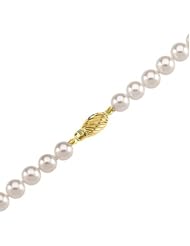 14K Yellow Gold Clasp Akoya Cultured Pearl Bracelet - 7" -- LIFETIME WARRANTY