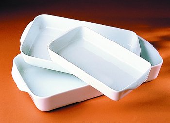 Pillivuyt Porcelain Small 3-Cup, 9-1/2-by-5-Inch Rectangular Baker
