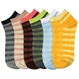 Lot Of 3 Pairs Womens Assorted Stripe Anklet Ped Socks