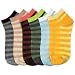 Lot Of 3 Pairs Womens Assorted Stripe Anklet Ped Socks