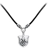 Oxidized Sterling Silver Stigma Le Fleur Shield Necklace