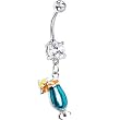 Blue Tropical Drink Belly Ring
