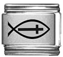 Clearly Charming Christian Fish Laser Italian Charm