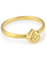 Satya Jewelry Gold Vermeil Etched Lotus Ring, Size 7