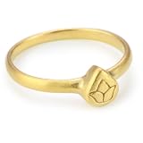 Satya Jewelry Gold Vermeil Etched Lotus Ring, 
