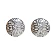 Etched Flower Cubic Zirconia Silver Stud Earrings