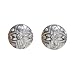 Etched Flower Cubic Zirconia Silver Stud Earrings