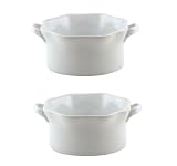BIA Cordon Bleu Wavy 16-Ounce Round Porcelain Souffles, Set of 2, White