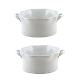BIA Cordon Bleu Wavy 16-Ounce Round Porcelain Souffles, Set of 2, White by BIA Cordon Bleu