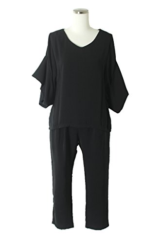 セットアップ レディース 秋 半袖 パンツ テーパードパンツ ブラウス きれいめ