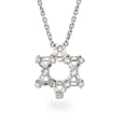 Eve's Addiction Twinkling CZ Sterling Silver Star of David Necklace