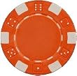 25 Clay Composite Dice Striped 11.5 gram Poker Chips, Orange