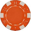 50 Clay Composite Dice Striped 11.5 gram Poker Chips, Orange