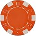 25 Clay Composite Dice Striped 11.5 gram Poker Chips, Orange