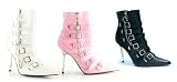 Shoes 4 Inch Ankle Boots, With Buckles And Chains (Pink;10)