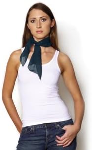 Azuri Silky Chiffon Square Scarf (Navy)