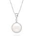 18″ 18K White Gold Cultured South Sea Pearl and Diamond Necklace
