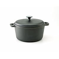 Emeril by All-Clad E9645264 Pre-Seasoned Cast-Iron 6-Quart Cast Iron Dutch Oven Cookware, Black