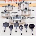 16pc Stainless Steel Cookware and Kitchen Tool Set
