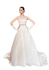 Chiffon/Taffeta/Tulle Applique Crystals Lace Crystal Beaded  Dress