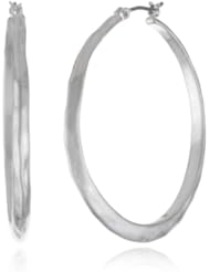 Kenneth Cole New York Textured Silver-Tone Hoop Earrings