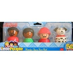 Fisher Price Little People Nostalgic Figure AA Couple, Puppy & Fireman