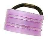 France Luxe Lined Ponytail Holder - Lilac/Glitter Lilac