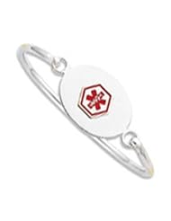 Sterling Silver Medical Bangle Bracelet