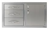 Alfresco ABDDCR Stainless Steel Combo Door and Drawer Unit: Door on Right