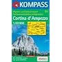 Kompass Karten, Cortina d' Ampezzo: Wander-, Rad- und Skitourenkarte mit Panorama. Carta escursioni, bike e sci alpinismo