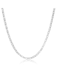 Italian Sterling Silver Rhodium Plated Flat Spiga Necklace