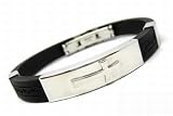 cored Armband aus Kautschuk mit Edelstahl-Verzierung c6