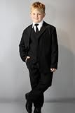 Boy's Black Suit Set with Five Pieces