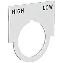 Siemens 52NL30 Heavy Duty Inscribed Legend Plate, Water and Oil Tight, Class 51 and 52, 1-7/16" Height, 2" Width, "High-Low" Inscription
