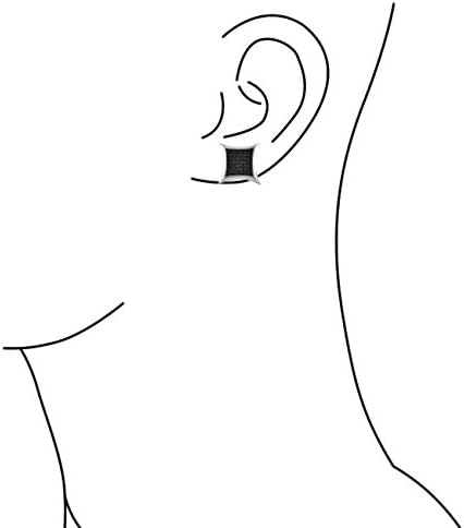 WuBeFine Silver and Black Color Square Earrings