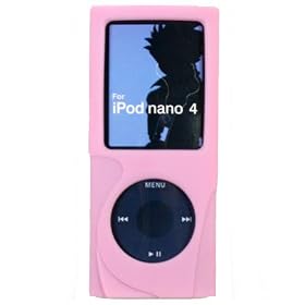 BIG Grip Silicone Skin Case Cover with Screen Protector for the New Apple iPod Nano 4 Nano-Chromatic 4th Generation 8 gb 8gb 16 gb 16gb 32 gb 32gb (Nano 4 Chromatic Not Included)+ Bonus Young Micro (Black) Silicone Skin Shoe Pouch compatible with Nike+ Sensor