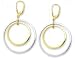 14k Yellow two Circle Hoop with lever back Earrings