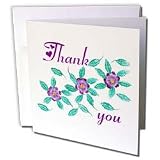 CherylsArt Thank You - Purple and Orange Flowers Thank You - Greeting Cards-6 Greeting Cards with envelopes