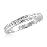 Channel Diamond Wedding Band Ring in 14k White Gold Band (G, SI1, 0.25 cttw) Certificate of Authenticity