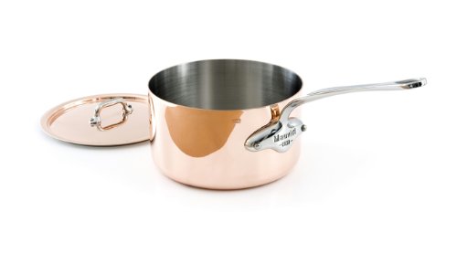 Mauviel M'Heritage M150S 6110.19 Copper 2.7-Quart Saucepan with Lid, Cast Stainless Steel Handles. On Sale