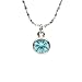 Aquamarine Cubic Zirconia 1ct 6.5mm Solitaire Bezel Platinum Overlay CAREFREE Sterling Silver Pendant Necklace