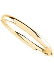 Hinged Polished Bangle Bracelet - 6.5mm 14K Yellow Gold