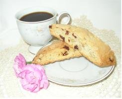 8 pieces White Chocolate frosted CRANBERRY NUT Biscotti by Peggy